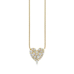 Gold & Diamond Cocktail Heart Necklace