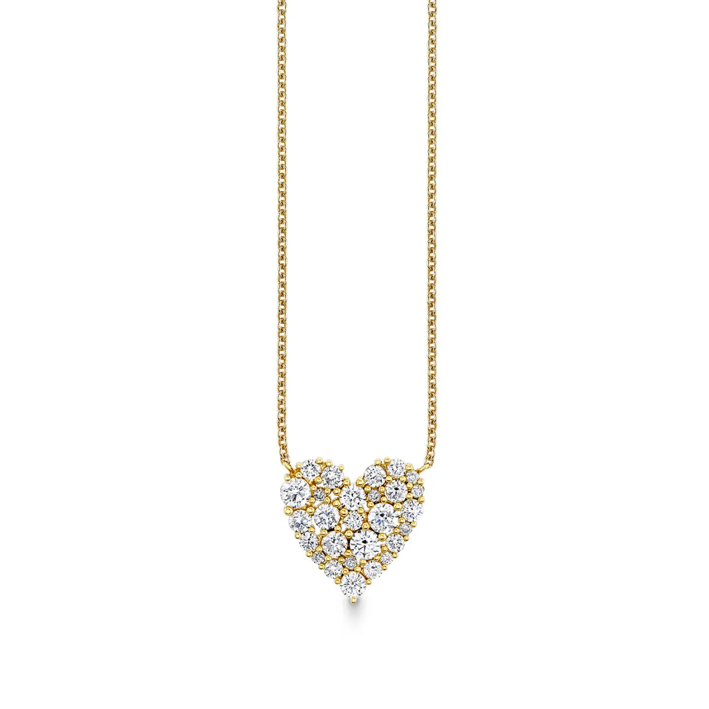 Gold & Diamond Cocktail Heart Necklace