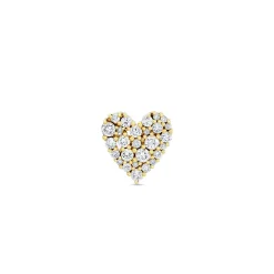 Gold & Diamond Cocktail Heart Stud