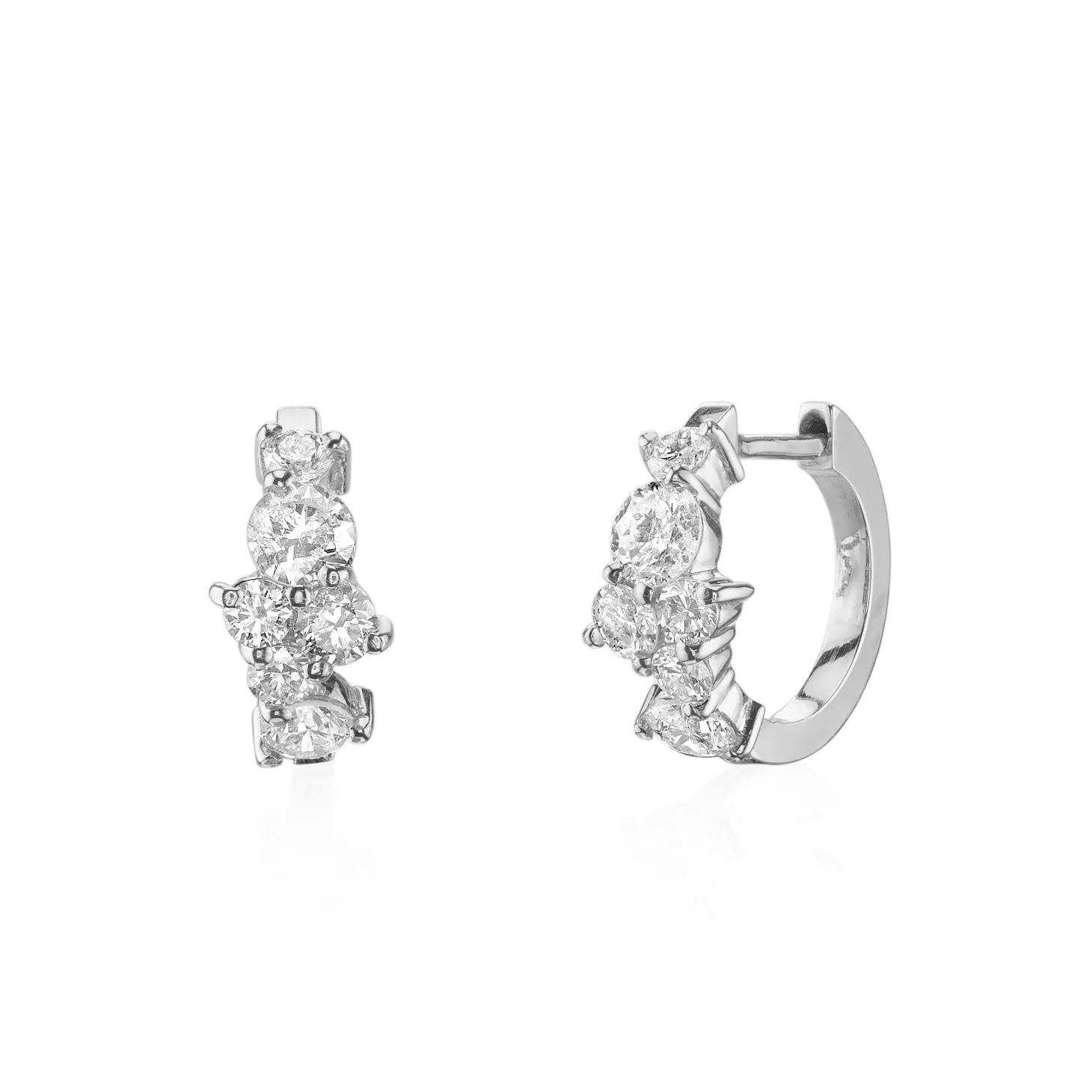 Gold & Diamond Cocktail Huggie Hoops
