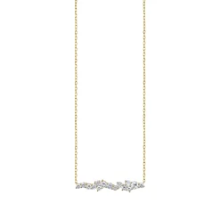 Gold & Diamond Cocktail Short Bar Necklace