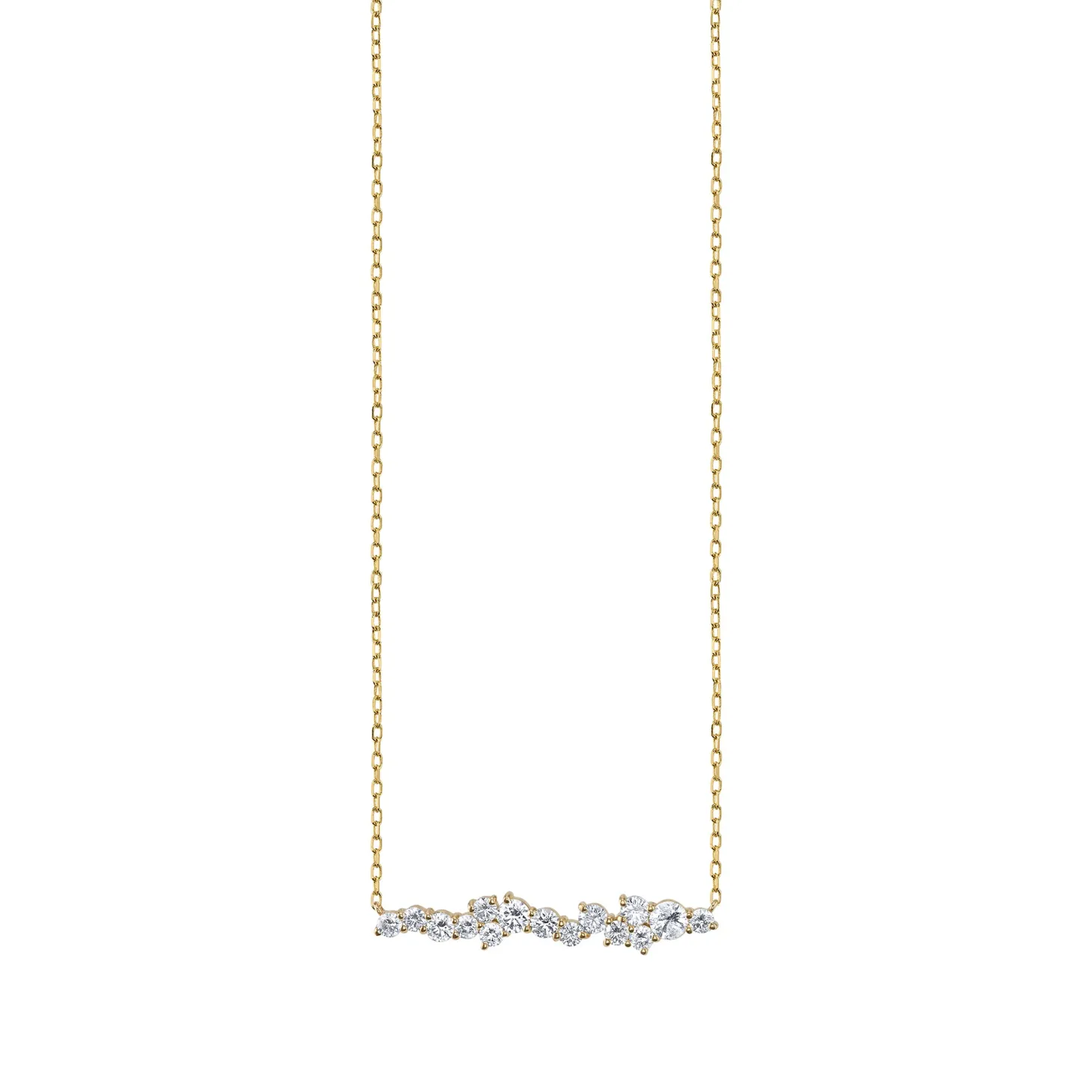 Gold & Diamond Cocktail Short Bar Necklace