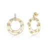 Gold & Diamond Cocktail Wire Statement Earrings