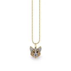 Gold & Diamond Corgi Charm