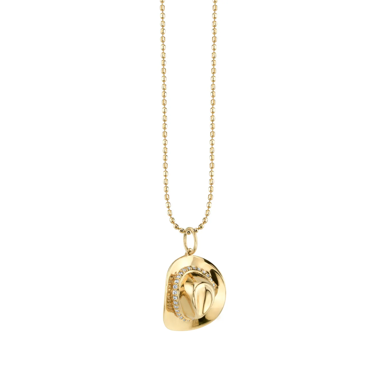 Gold & Diamond Cowboy Hat Charm Charm