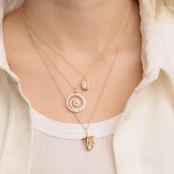 Gold & Diamond Cowrie Shell Charm
