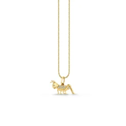Gold & Diamond Cricket Charm