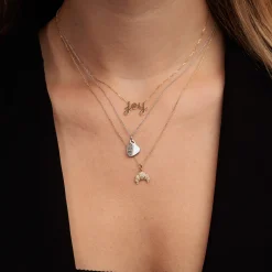 Gold & Diamond Croissant Charm Charm