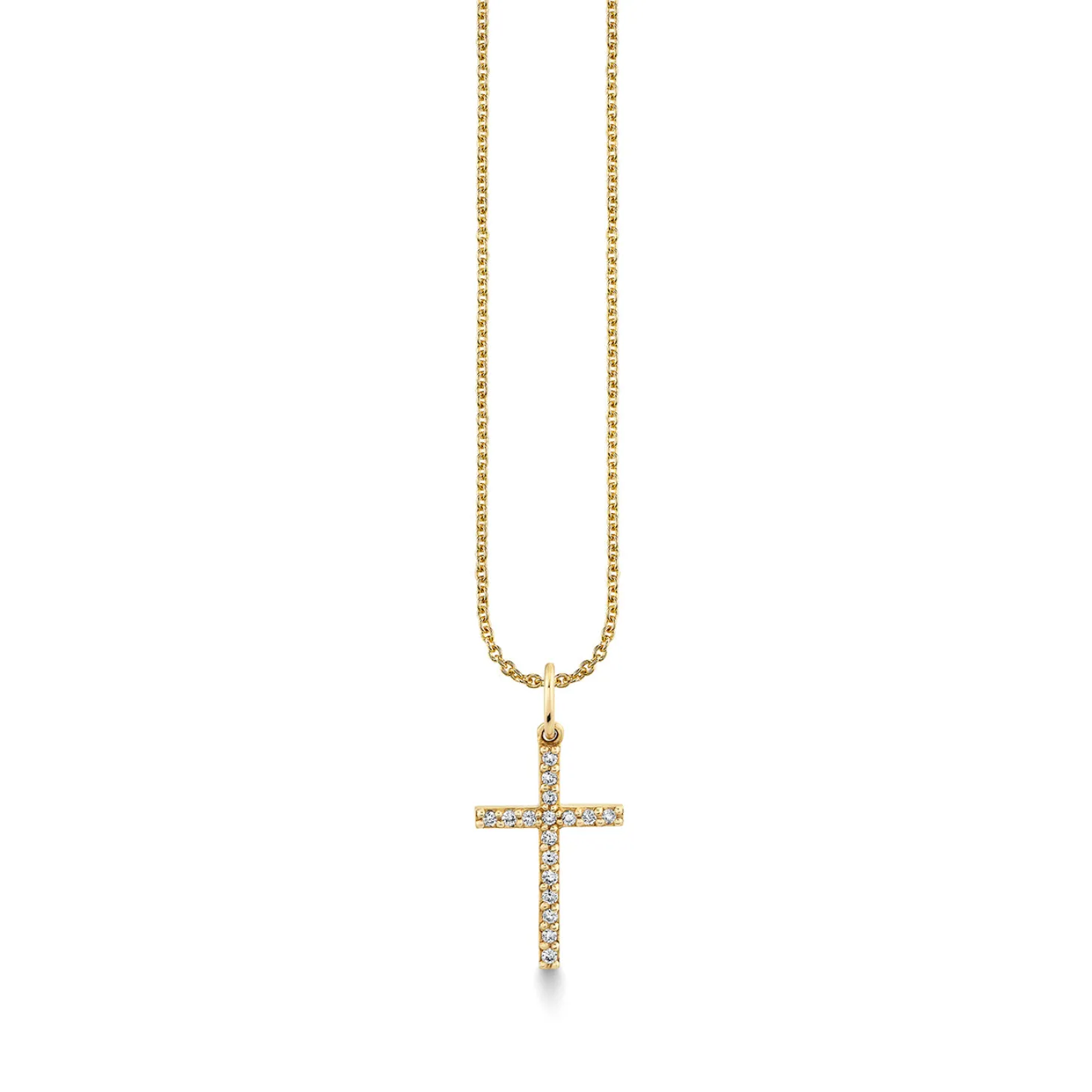 Gold & Diamond Cross Charm