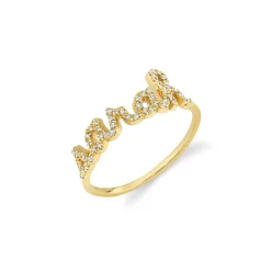 Gold & Diamond Custom Script Rings