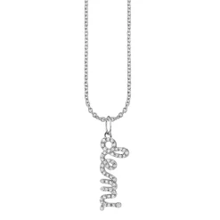 Gold & Diamond Custom Script Charm Necklace