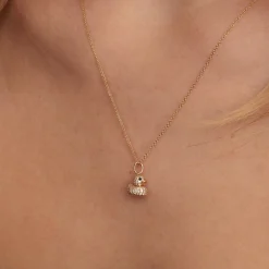 Gold & Diamond 3D Rubber Duck Charm