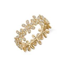Gold & Diamond Daisy Eternity Ring