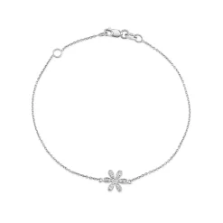Gold & Diamond Daisy Flower Bracelet