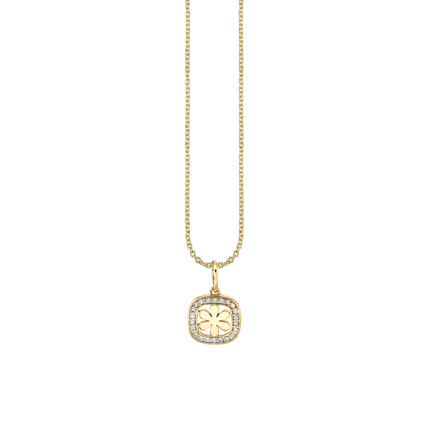 Gold & Diamond Daisy Open Icon Charm