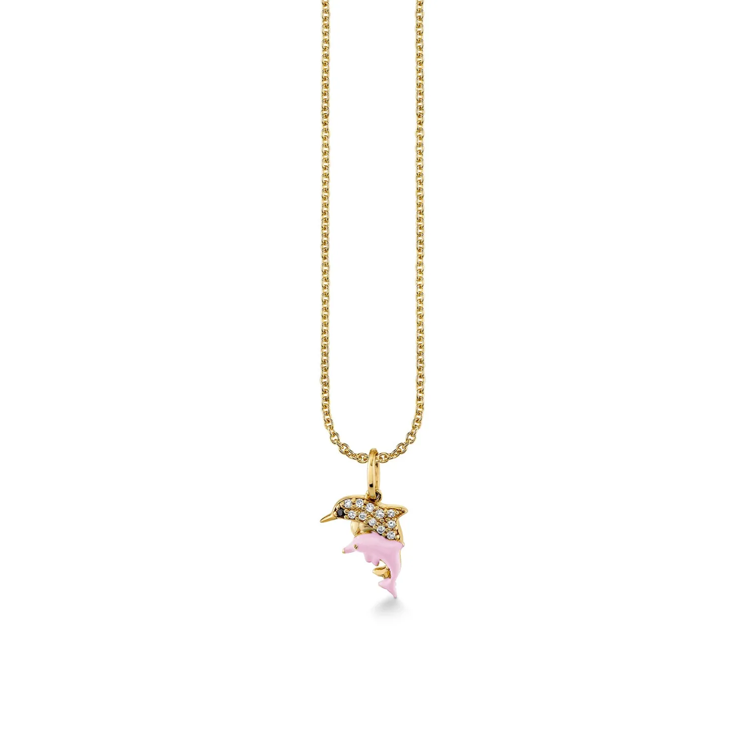 Gold & Diamond Dolphin Family Charm