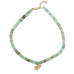 Gold & Diamond Double Plumeria Aquaprase Anklet