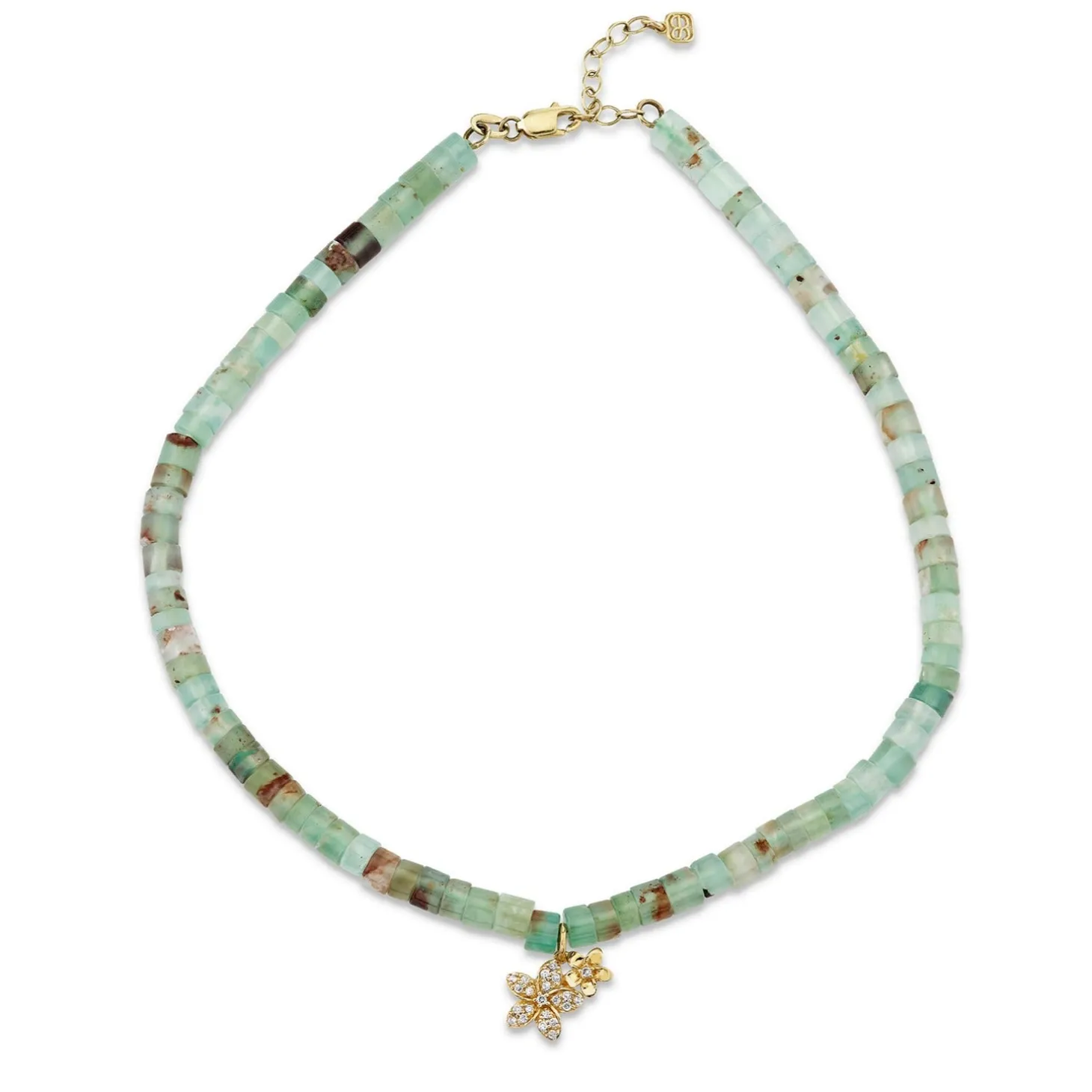 Gold & Diamond Double Plumeria Aquaprase Anklet
