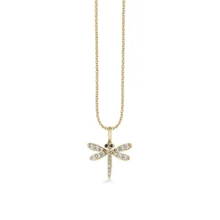 Gold & Diamond Dragonfly Charm