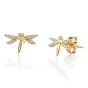 Gold & Diamond Dragonfly Stud