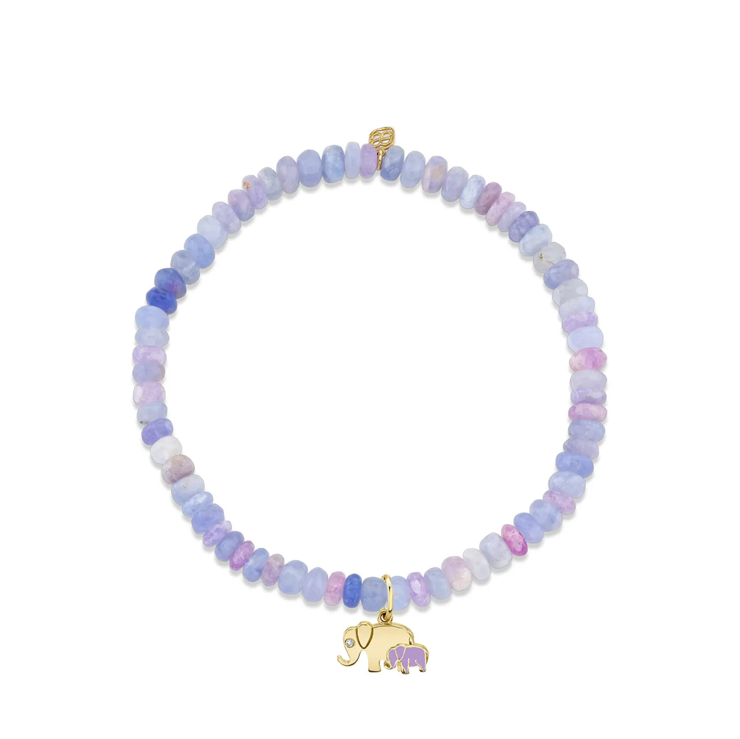 Gold & Diamond Elephant Family on Hackmanite