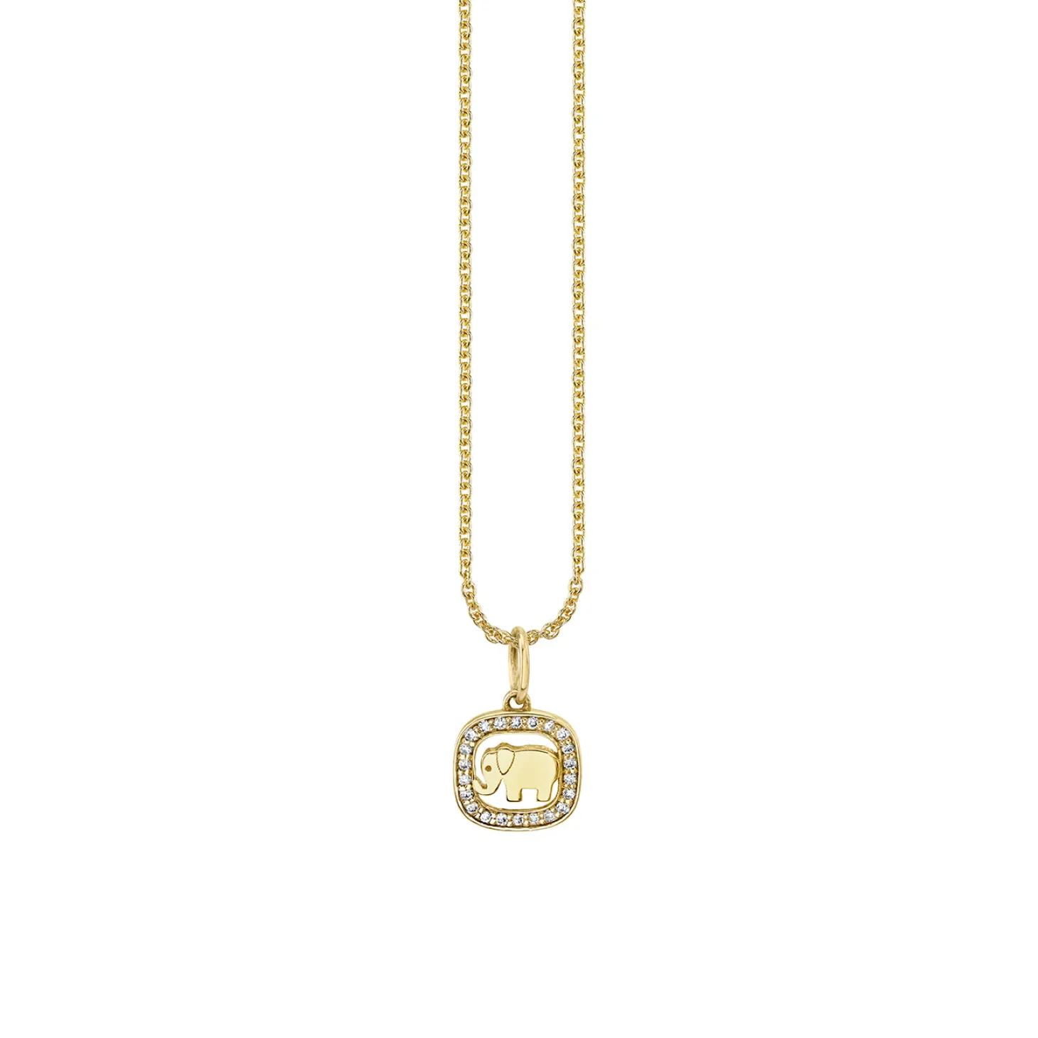 Gold & Diamond Elephant Open Icon Charm