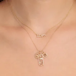 Gold & Diamond Elephant Open Icon Charm