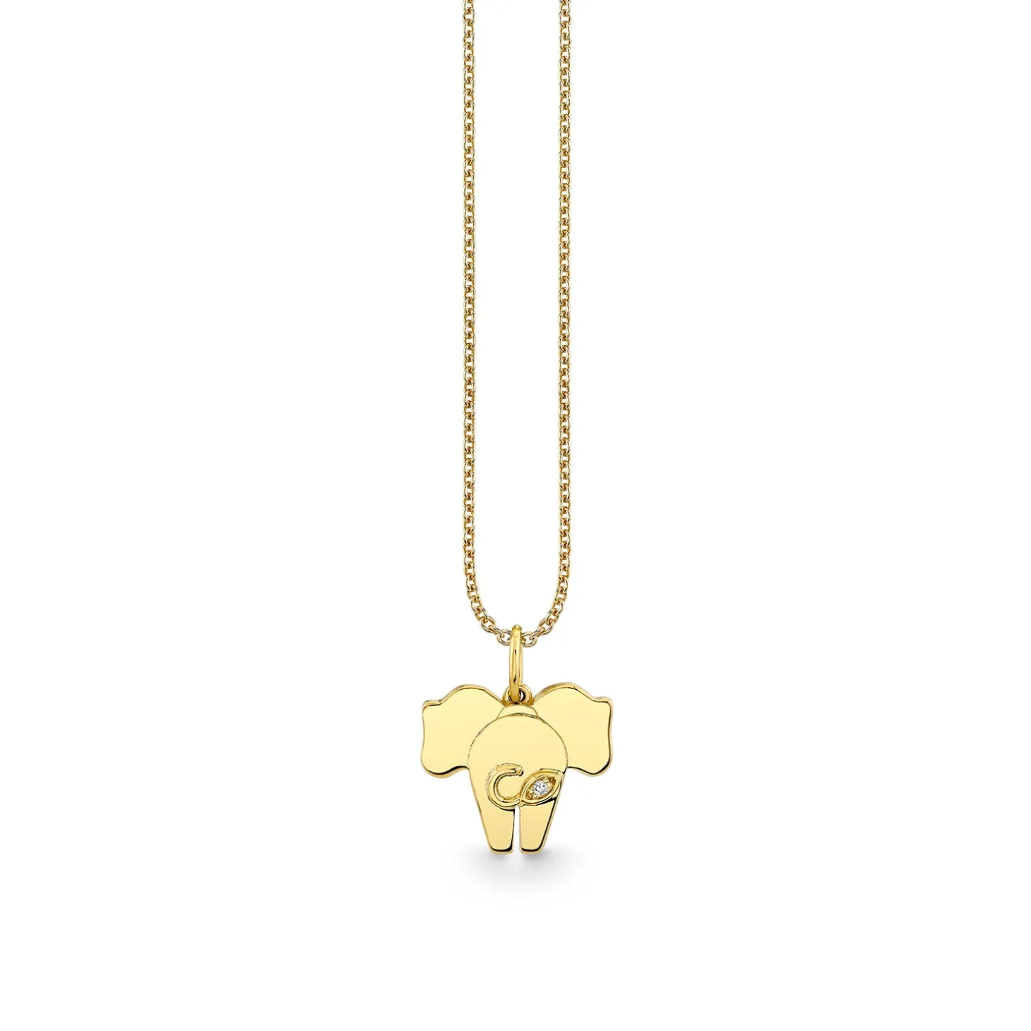 Gold & Diamond Elephant Tail Charm