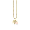 Gold & Diamond Enamel Elephant Family Charm