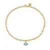 Gold & Diamond Enamel Marquise Eye Anklet