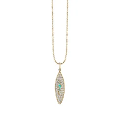 Gold & Diamond Enamel Surfboard Charm