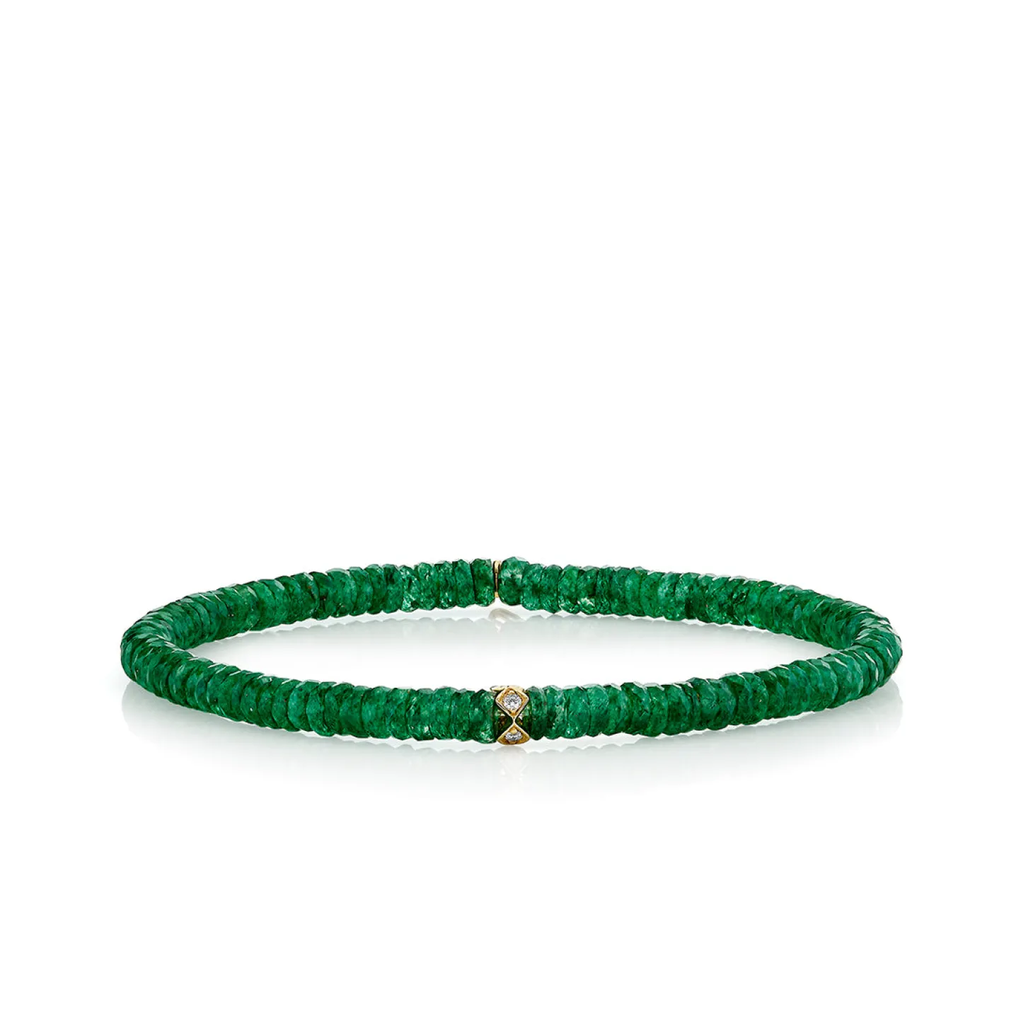 Gold & Diamond Eternity Rondelle on Aventurine