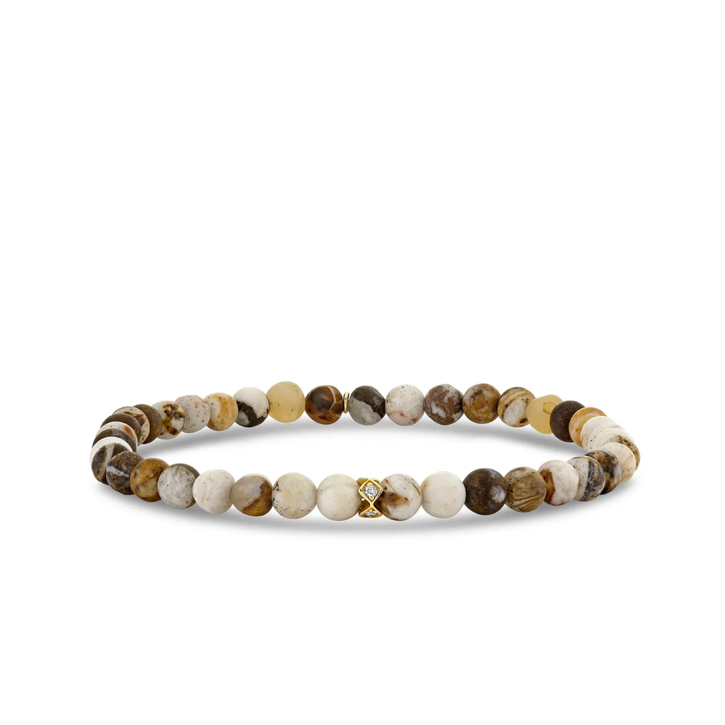 Gold & Diamond Eternity Rondelle on Wooden Opal