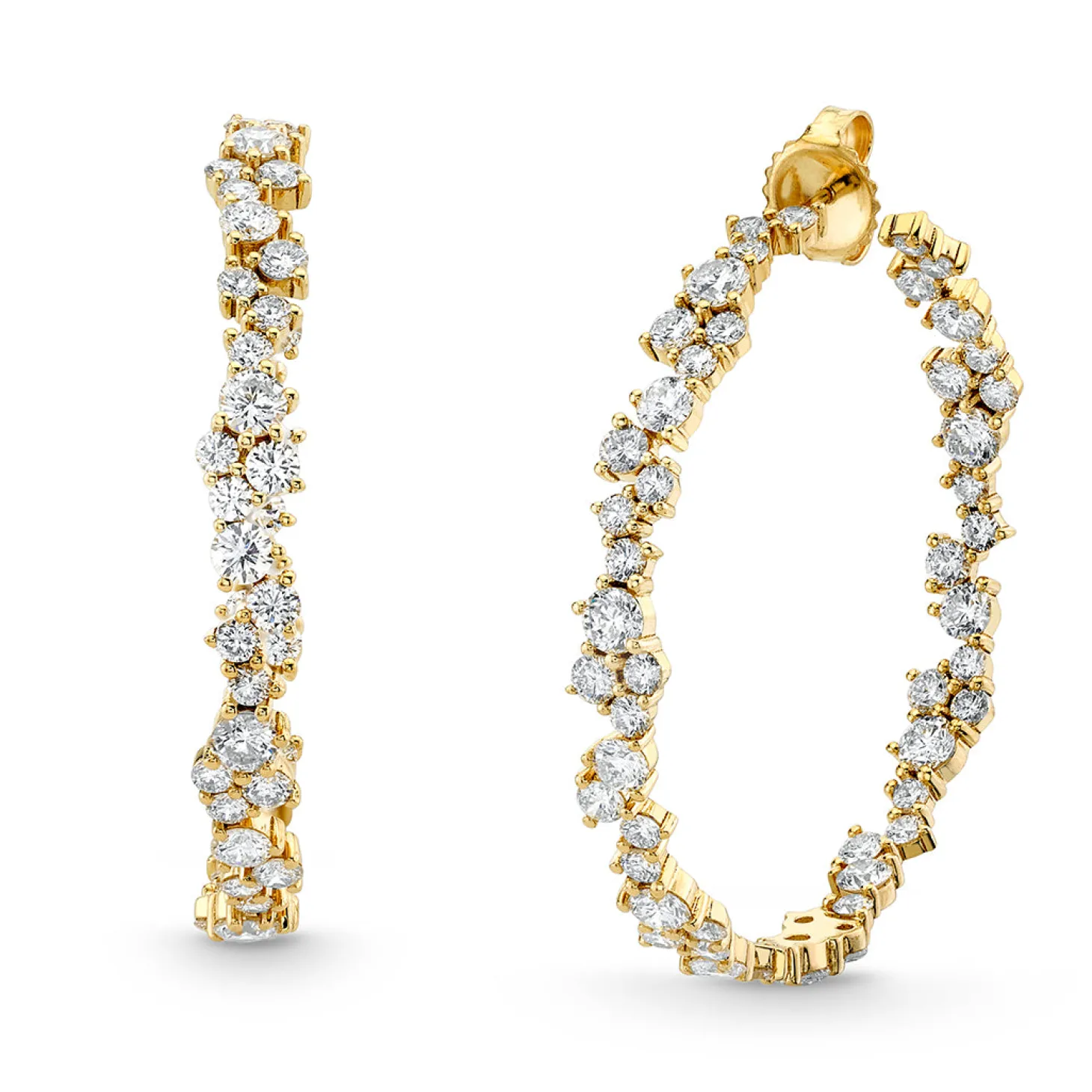 Gold & Diamond Extra Large Cocktail Hoops