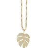 Gold & Diamond Extra Large Monstera Leaf Charm