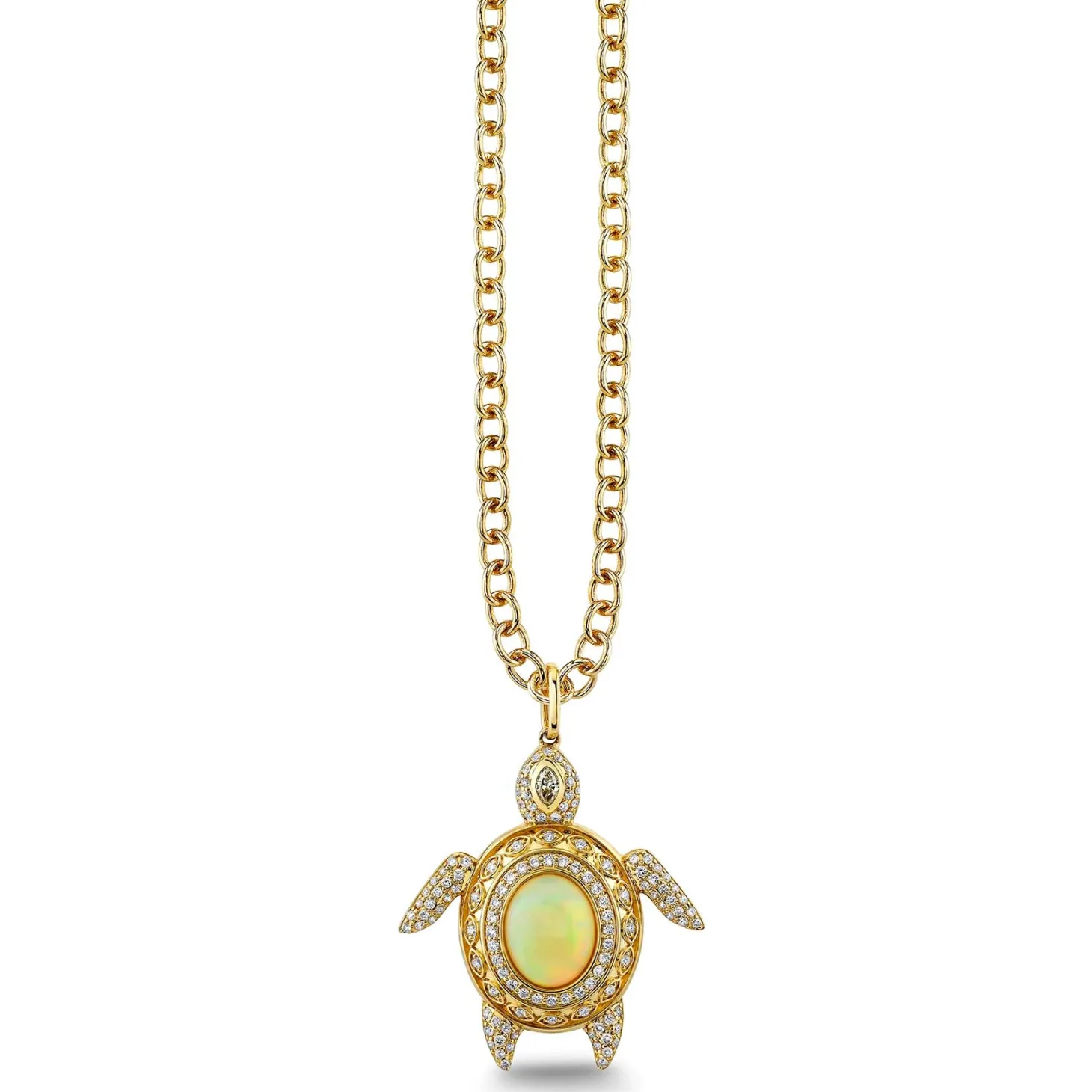 Gold & Diamond Extra Large Turtle Charm