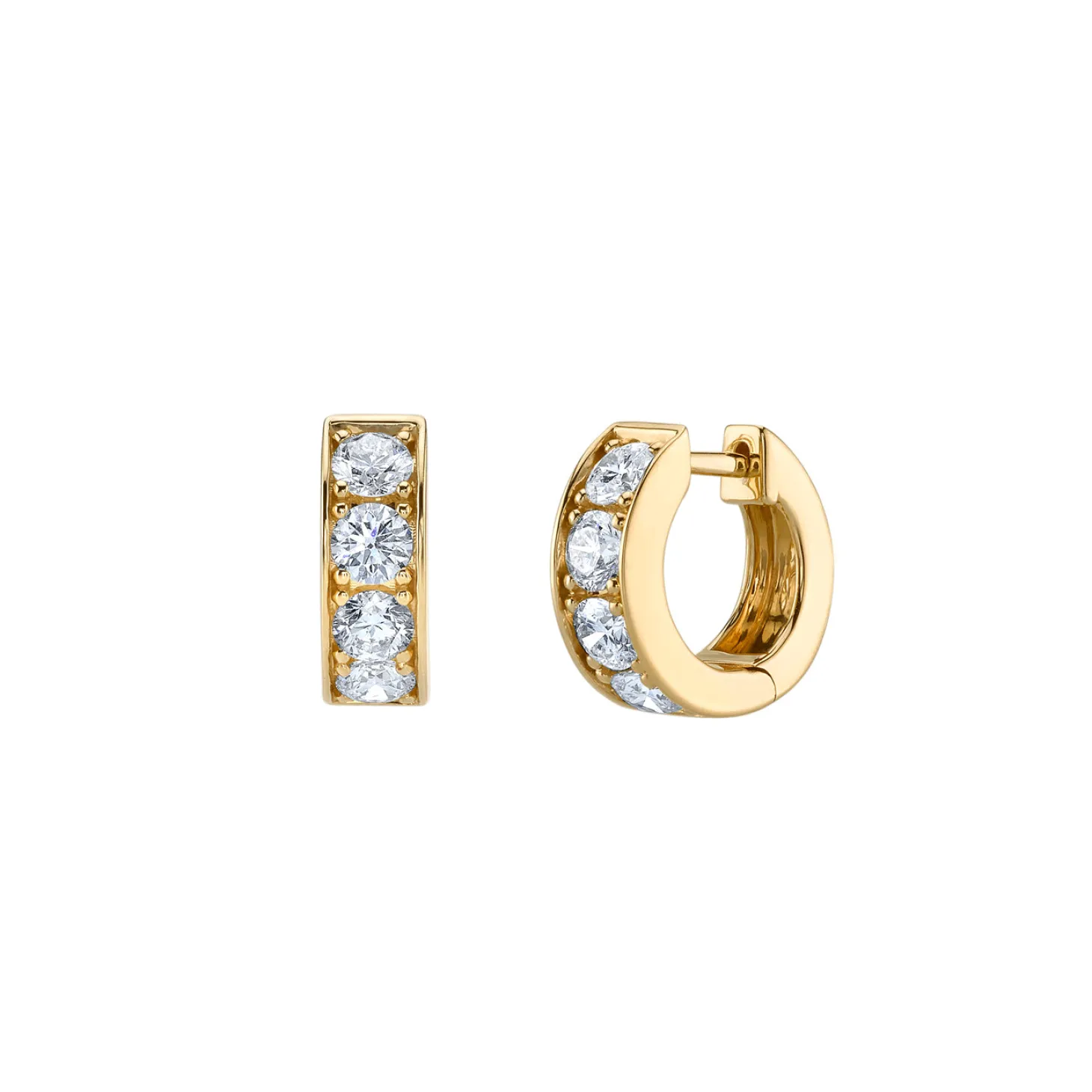 Gold & Diamond Extra Large Huggie Hoops