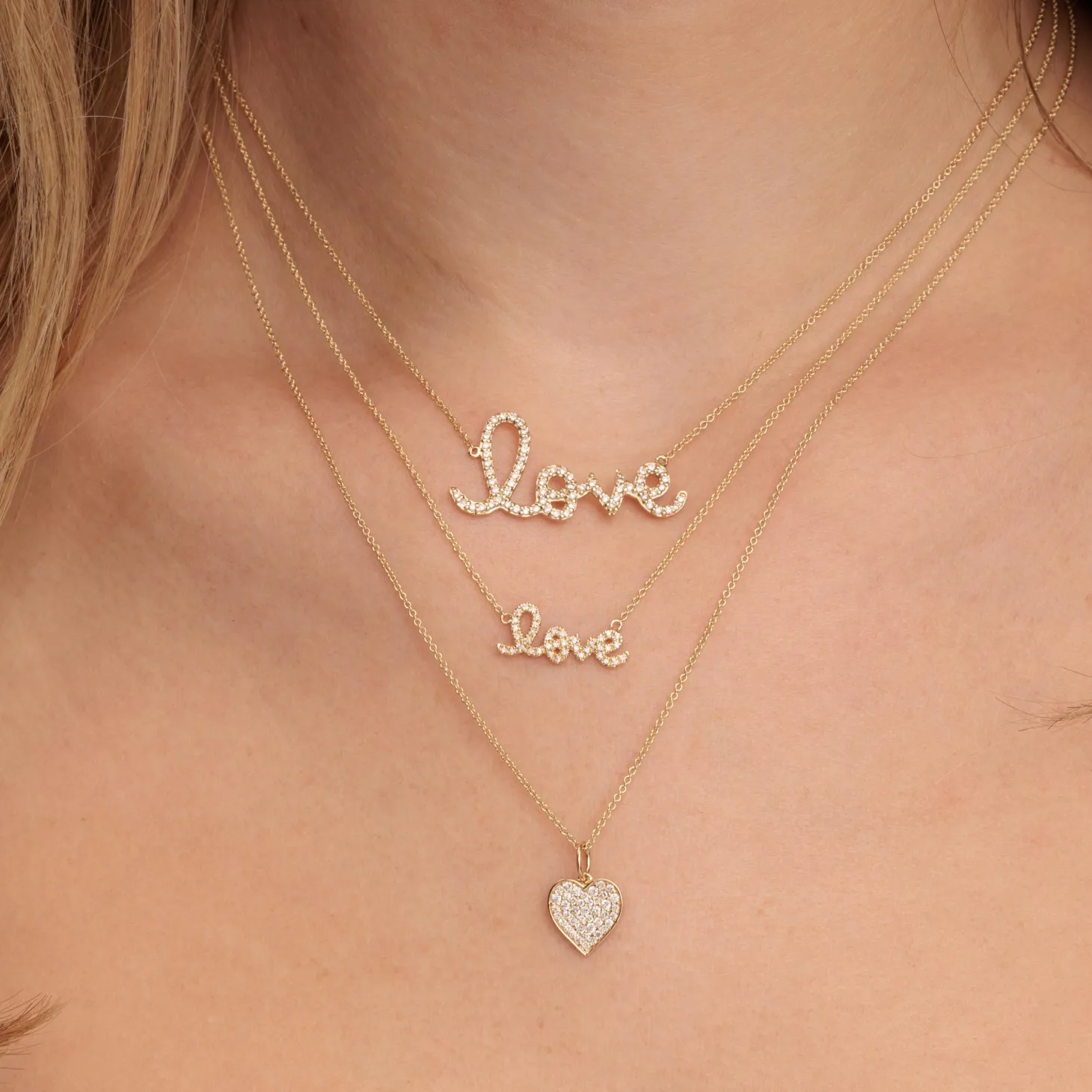 Gold & Diamond Extra Large Love Necklace