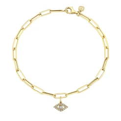 Gold & Diamond Eye Anklet