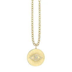 Gold & Diamond Eye Coin Charm