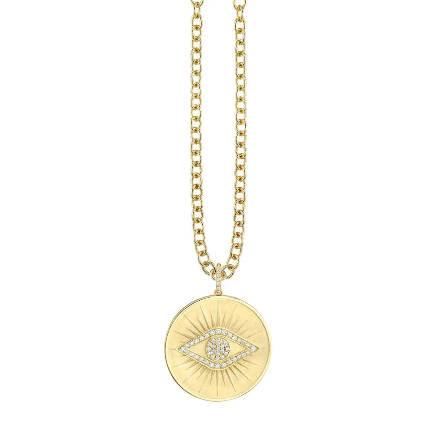Gold & Diamond Eye Coin Charm
