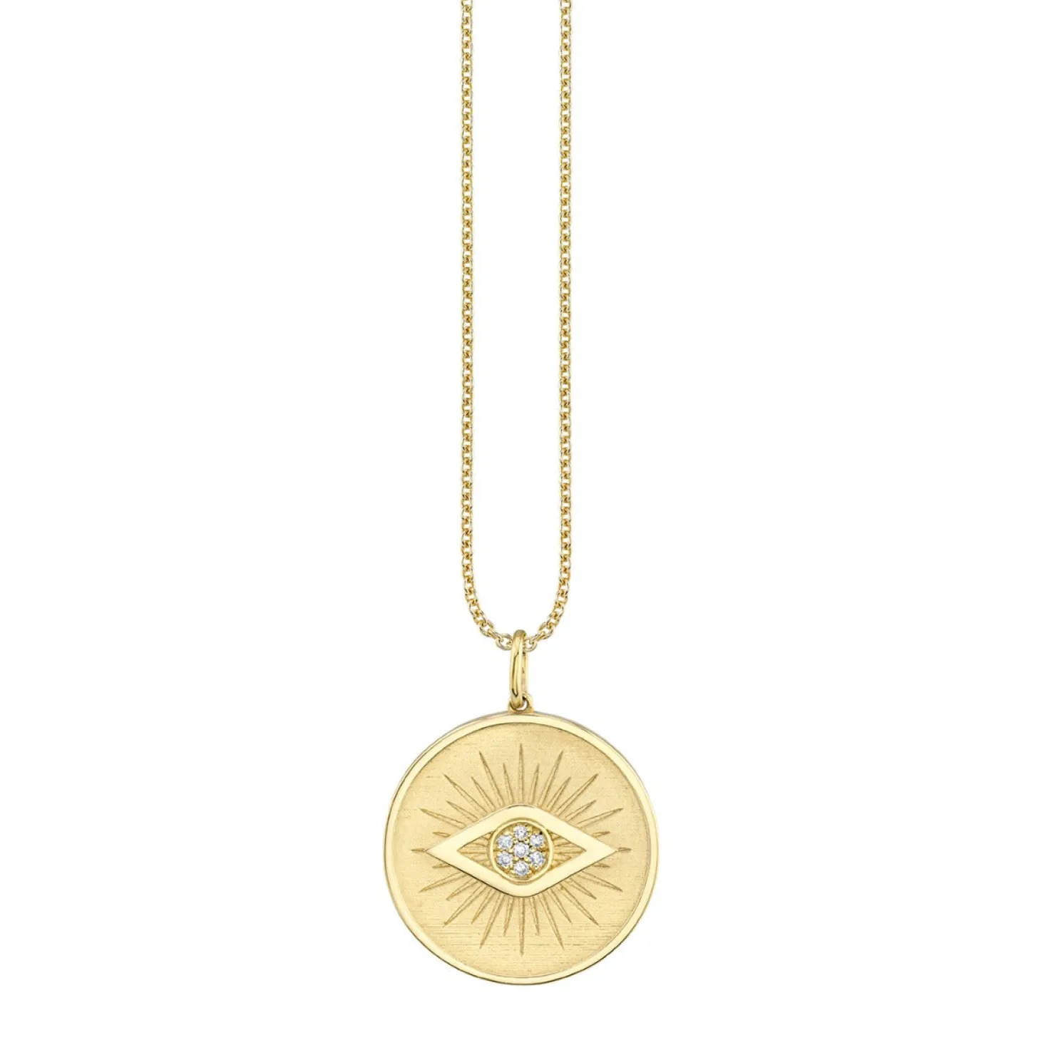 Gold & Diamond Eye Coin Charm