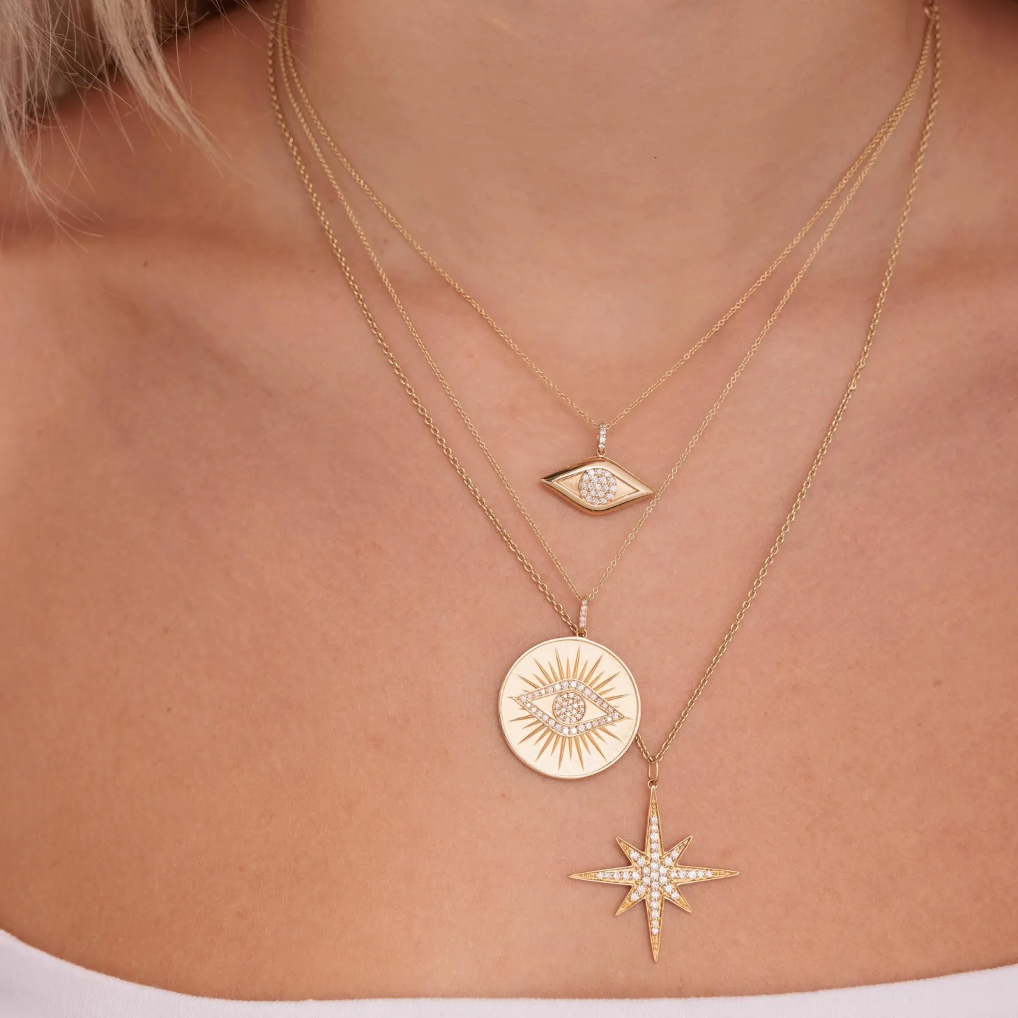 Gold & Diamond Eye Coin Charm