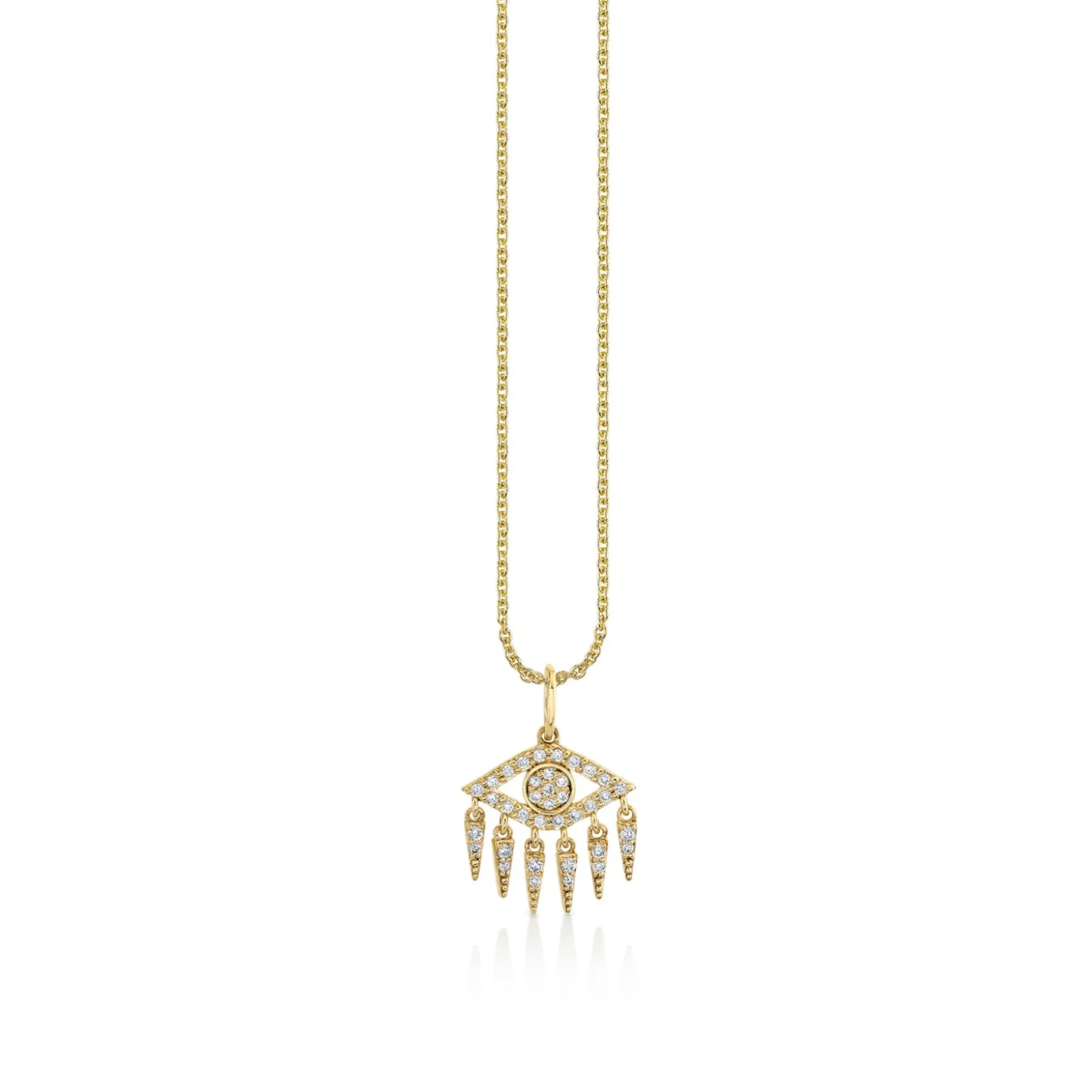 Gold & Diamond Eye Fringe Charm