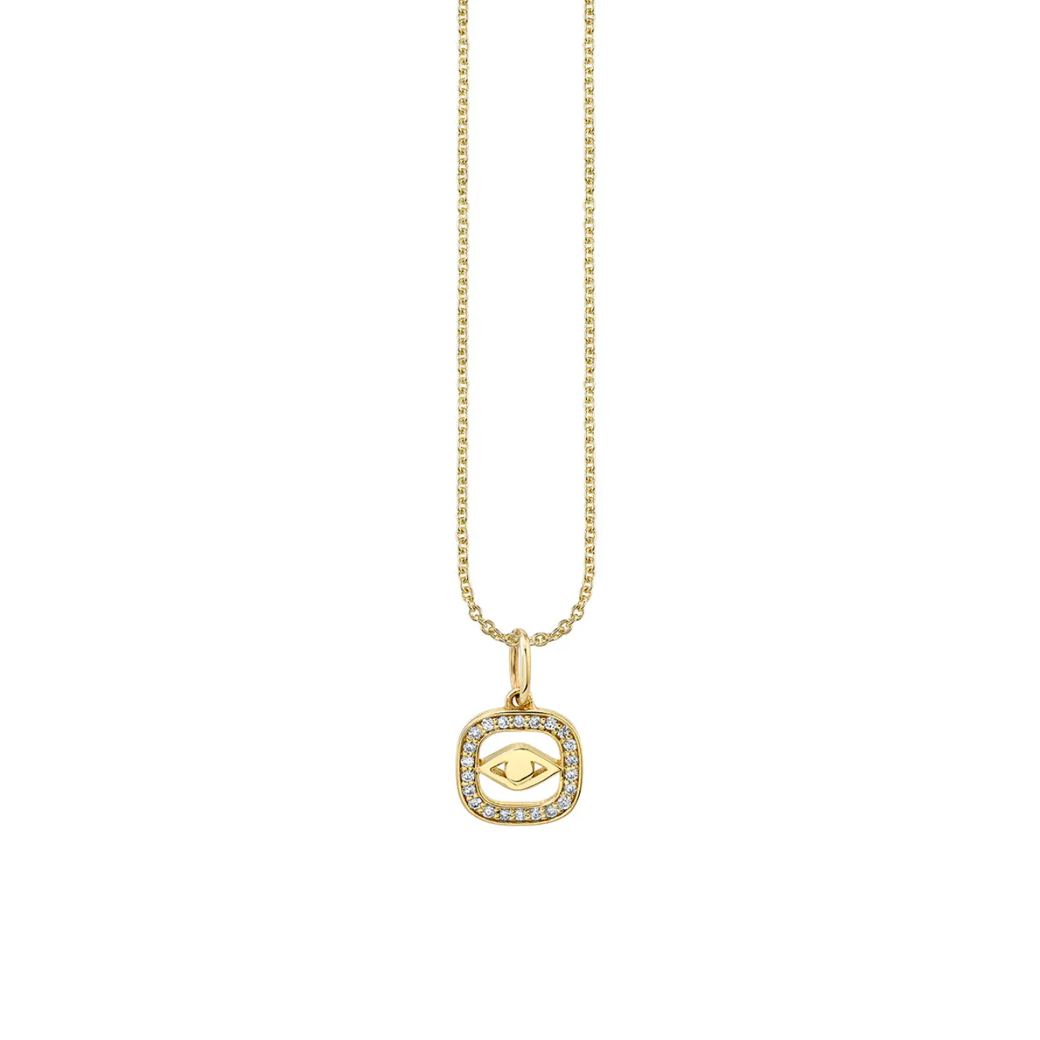 Gold & Diamond Eye Open Icon Charm
