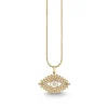 Gold & Diamond Eye Stone Inlay Charm