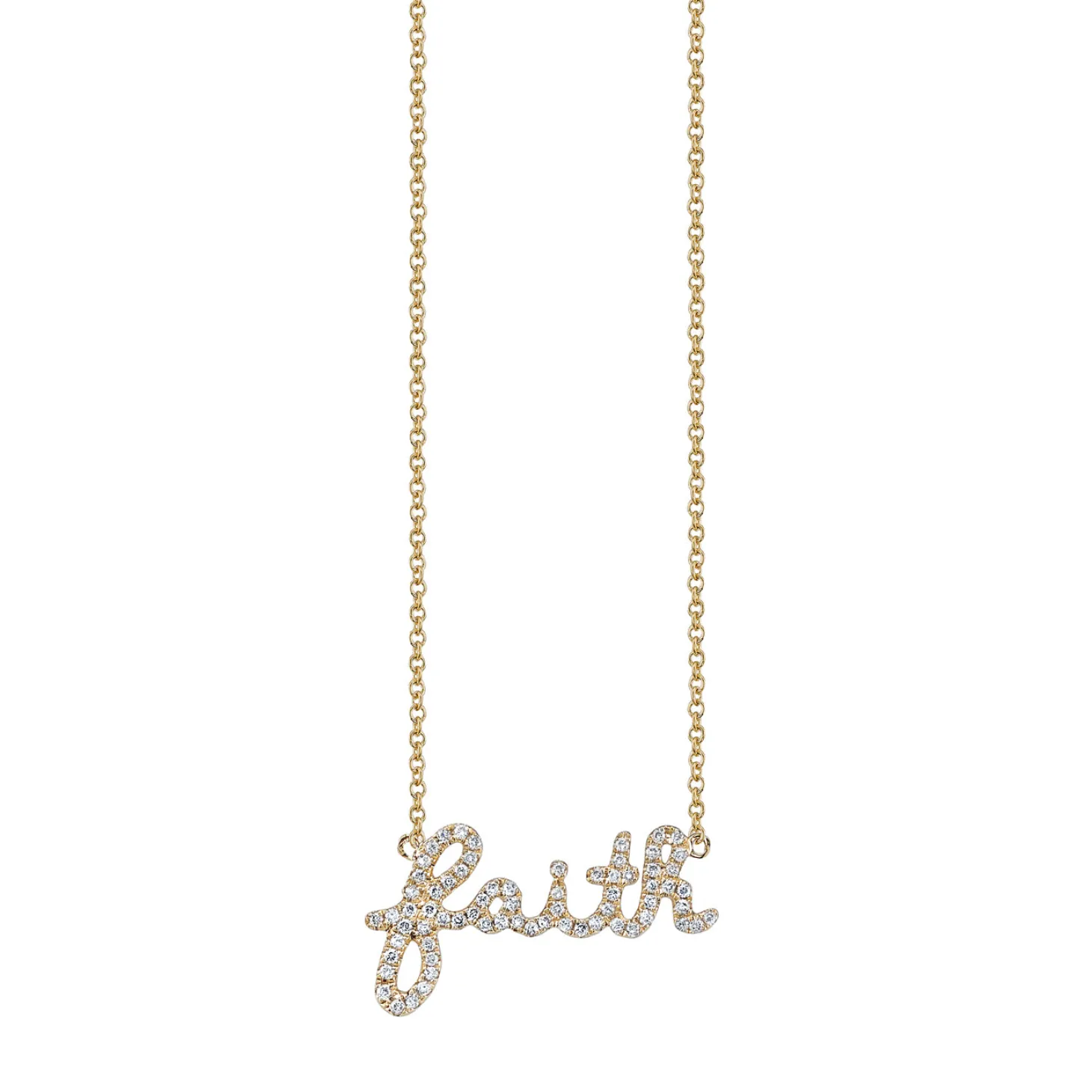 Gold & Diamond Faith Necklace