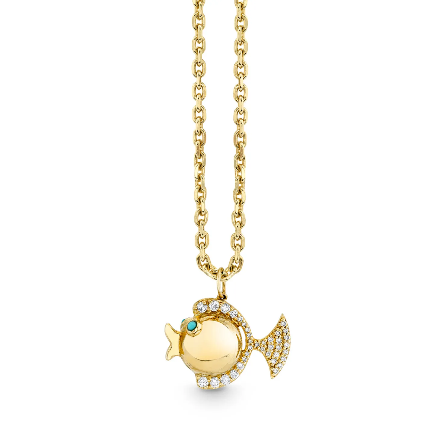 Gold & Diamond Fish Charm