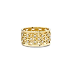 Gold & Diamond Fishnet Eternity Ring