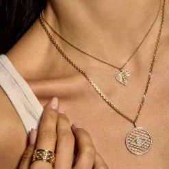Gold & Diamond Fishnet Eye Pendant